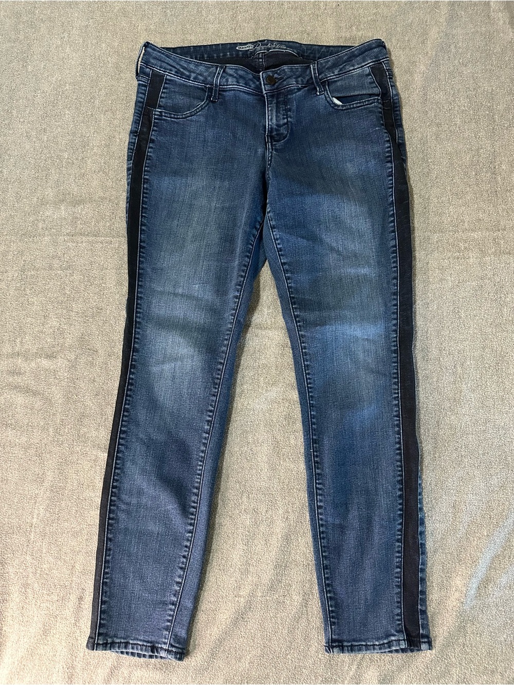 Old Navy Dark Blue Skinny Jeans with Black Side Stripe